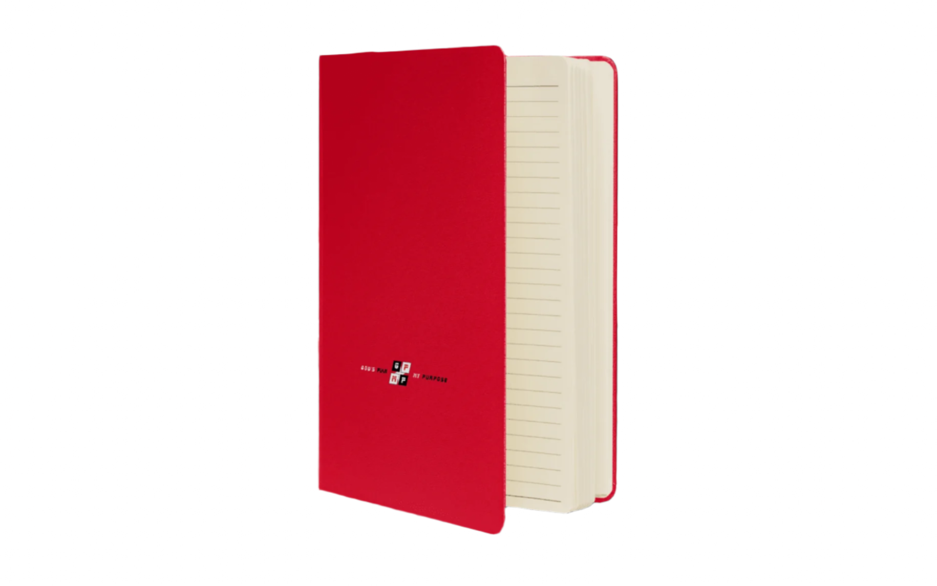 Red Heat Journal with red UltraHyde cover and cream pages for goal setting and brainstorming.
