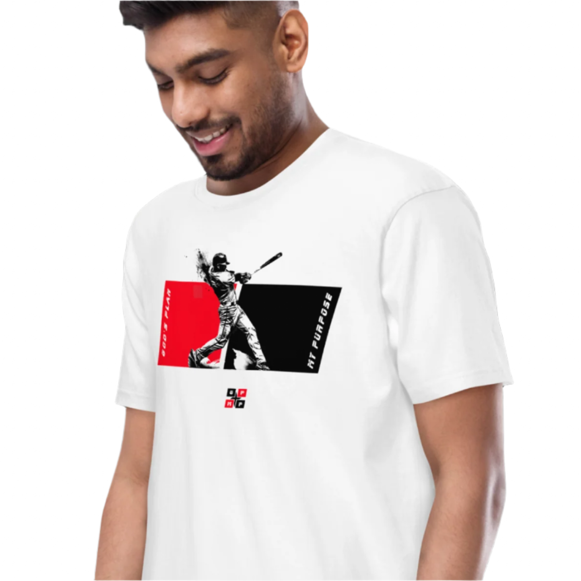 GPMP Baseball Tee with bold graphic design, premium cotton fabric.