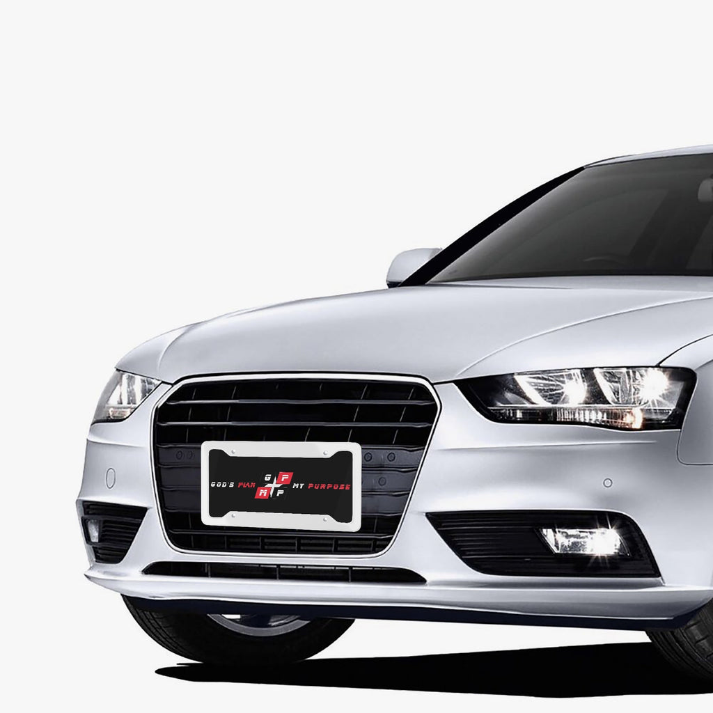 GPMP Full Black License Plate on Car Front Bumper, Aluminum Material, Luxurious Appearance