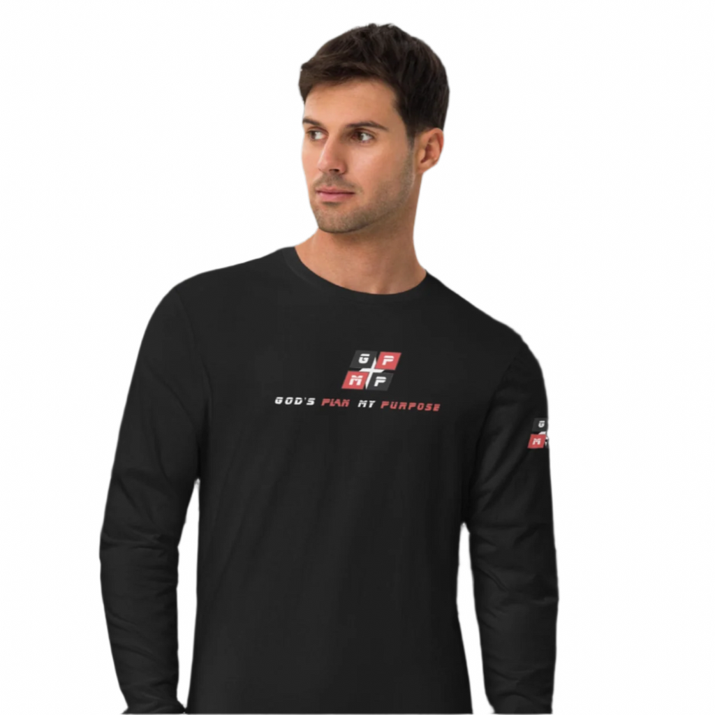 Black Ice Long Sleeve Fitted Shirt with logo, designed for performance and comfort.