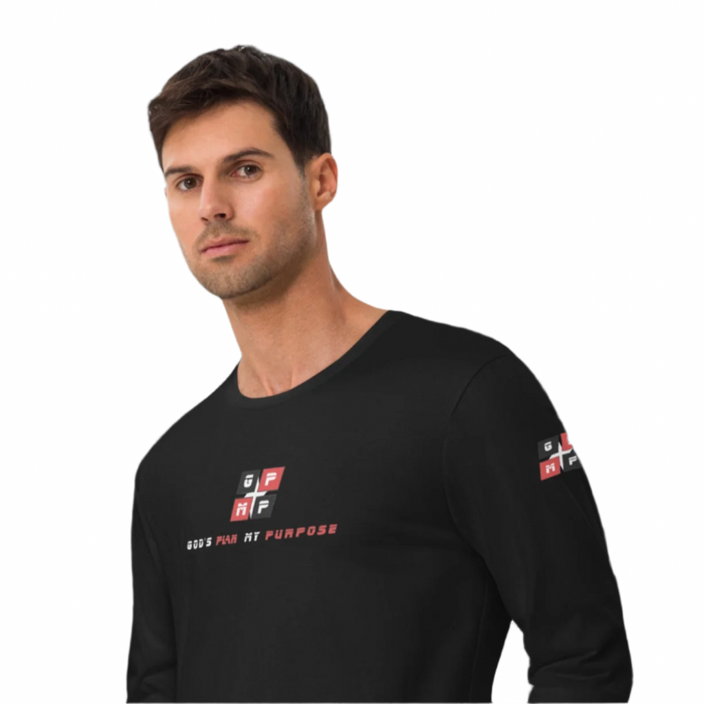 Black Ice long sleeve fitted performance shirt by GP:MP, premium cotton, exceptional breathability, durable and timeless design.
