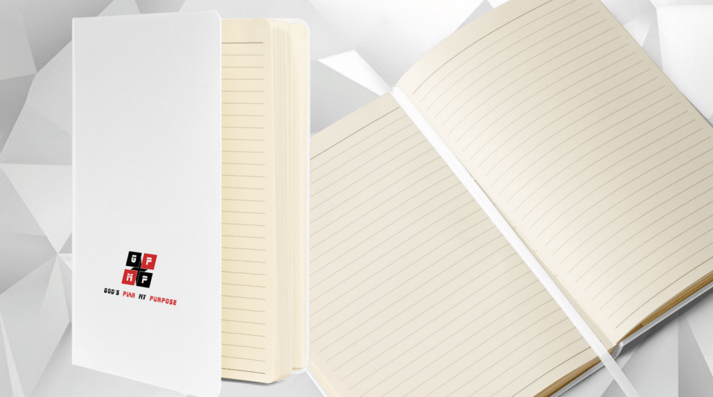 White Diamond Journal, durable UltraHyde hardcover, cream-colored lined pages, elastic closure, ribbon page marker, expandable pocket