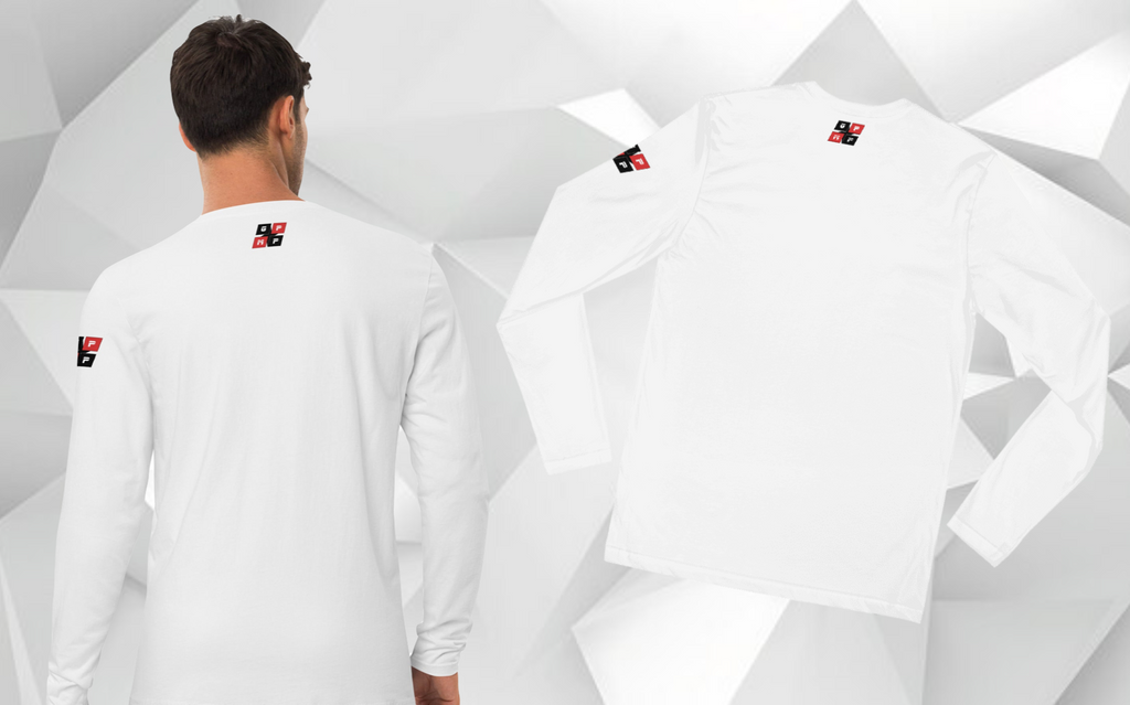 White Diamond Fitted Shirt with logo, premium cotton, sleek design, sustainable.