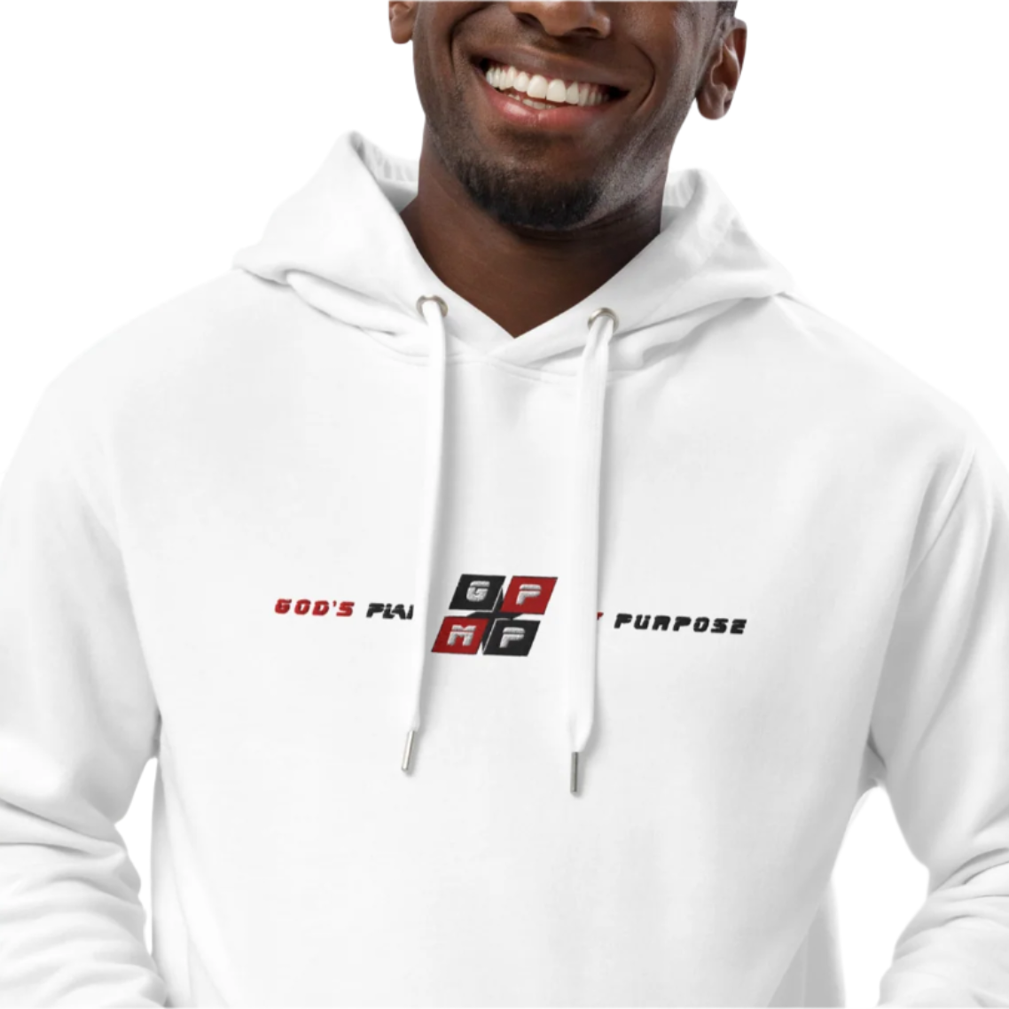 White Diamond Premium Hoodie with logo design, featuring brushed fleece interior and double-layered hood for comfort and warmth.