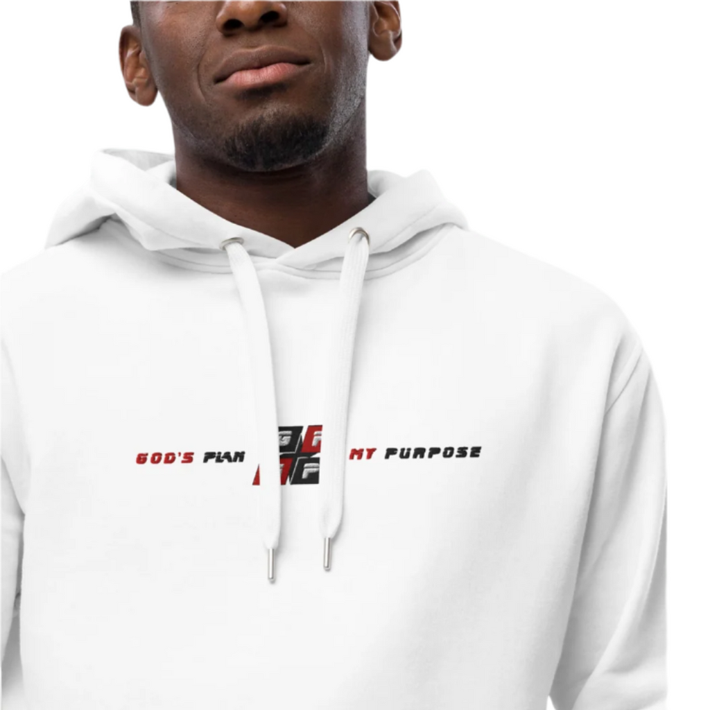 White Diamond Premium Hoodie with brushed fleece, kangaroo pocket, and double-layered hood.