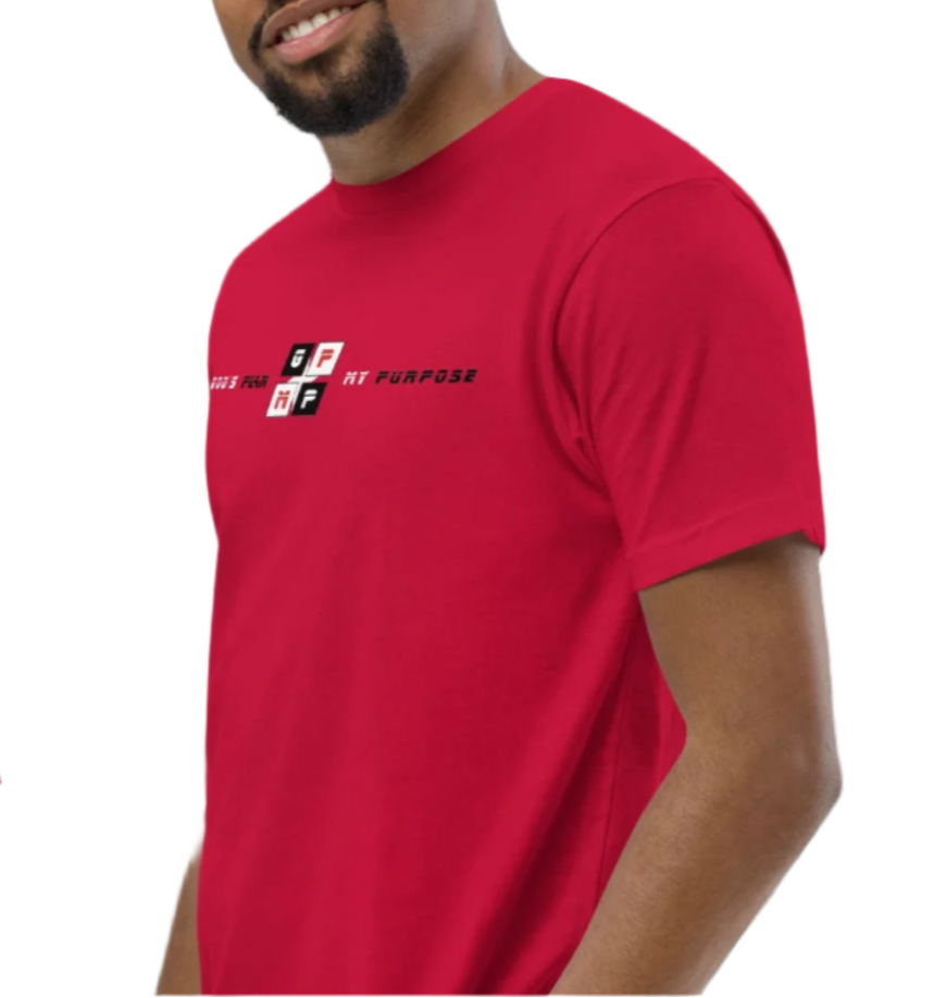 GP:MP Red Heat Tee, vibrant red shirt, premium cotton, bold design, sustainable fashion.
