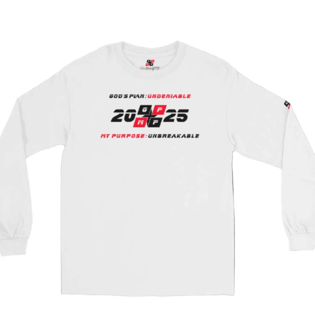2025 unbreakable long sleeve shirt with faith and purpose design.