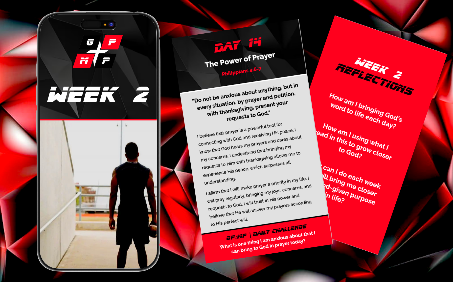 30-Day Discovery Guide for Athletes digital devotional on mobile device, featuring faith-based challenges and reflections for achieving potential.