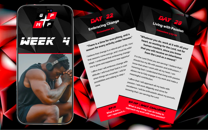 Digital 30-day discovery guide for athletes featuring Week 4 devotional in mobile format.