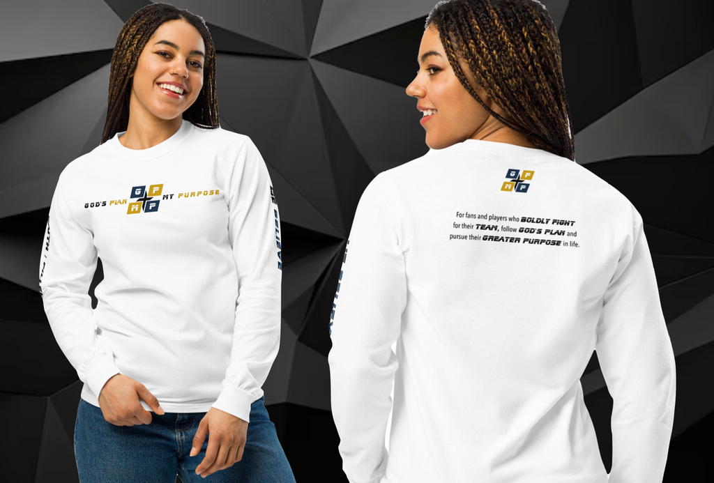 Faith-Filled-Irish Premium Shirt showcasing GP:MP logo, "FAITH-FILLED-IRISH," and "WE BELIEVE"; perfect for fans and believers.