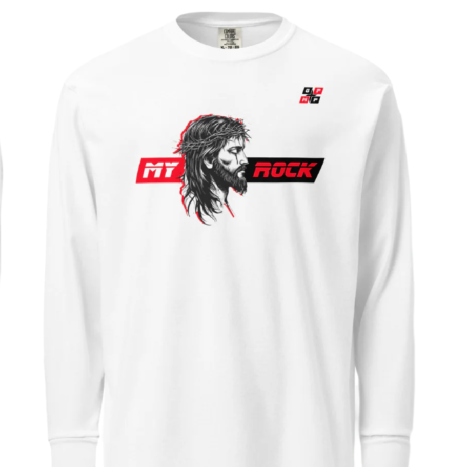 My Rock Premium Long Sleeve Shirt with graphic design, featuring pre-shrunk garment-dyed cotton for comfort and durability.