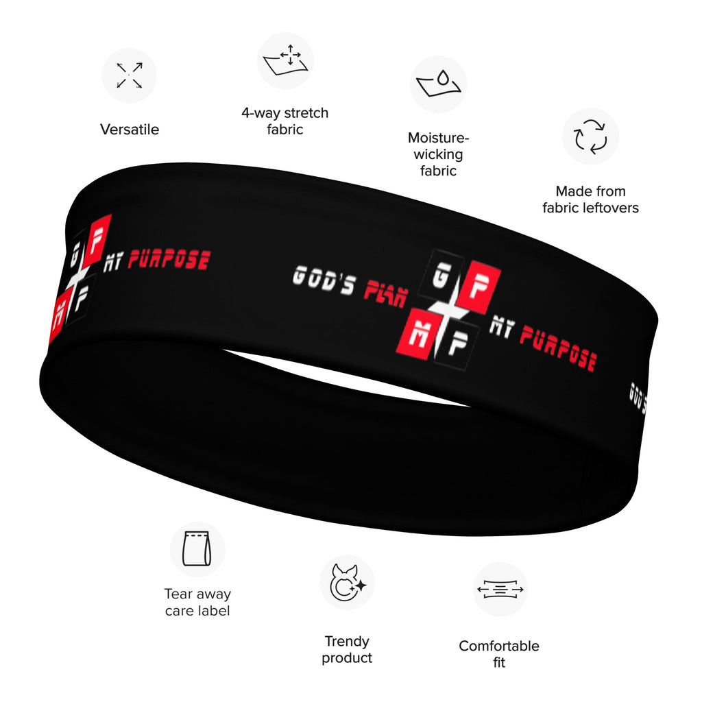 GPMP Moisture-Wicking Headband with stretch fabric, versatile and stylish design.